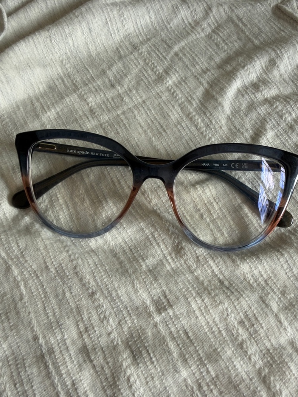 kate spade Gradient Cat-Eye Eyeglass Frames in Black and Brown